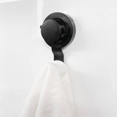Gancho de Parede Preto Fosco com Ventosa Resistente 10,5cm - Ela Decora